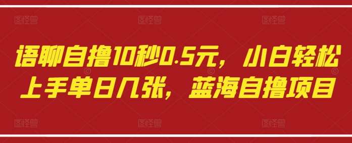 20250426170110-680d1156a1280.jpg 语聊自撸10秒0.5元,小白轻松上手单日几张,蓝海自撸项目