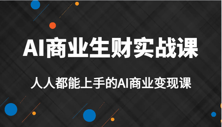 AI商业生财实战课，人人都能上手的AI商业变现课，AI创业必学。网赚项目-副业赚钱-互联网创业-独家轻创IP星泽云创