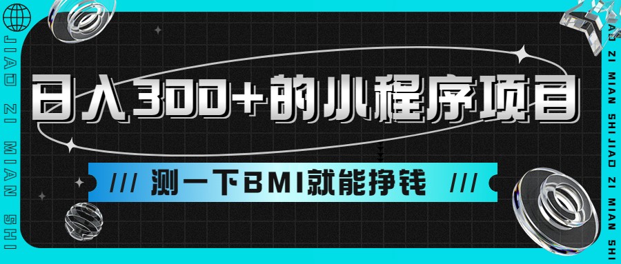 日入300+的小程序项目，测一下BMI就能挣钱网赚项目-副业赚钱-互联网创业-独家轻创IP星泽云创