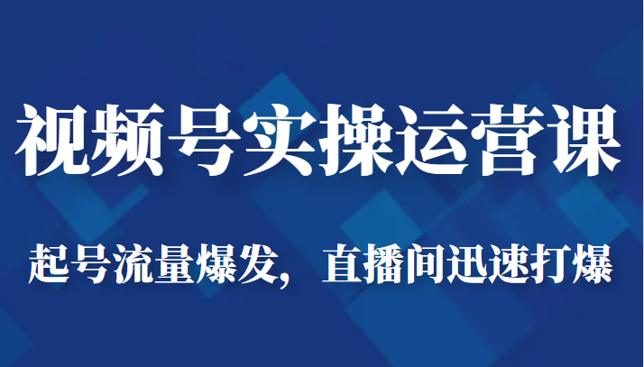 视频号实操运营课-起号流量爆发，直播间迅速打爆网赚项目-副业赚钱-互联网创业-独家轻创IP星泽云创