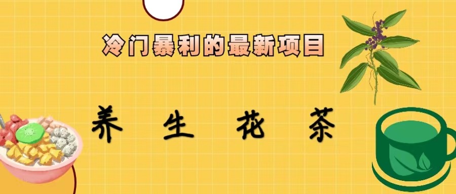 冷门暴力的最新项目，养生花茶，八九月份的红利期马上到来，两个月10w不是梦网赚项目-副业赚钱-互联网创业-独家轻创IP星泽云创