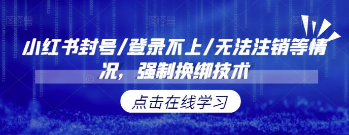 小红书封号/登录不上/无法注销等情况，强制换绑技术网赚项目-副业赚钱-互联网创业-独家轻创IP星泽云创