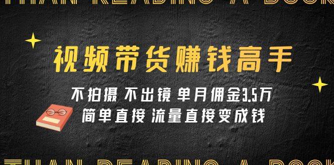 视频带货赚钱高手课程：不拍摄 不出镜 单月佣金3.5w 简单直接 流量直接变钱网赚项目-副业赚钱-互联网创业-独家轻创IP星泽云创
