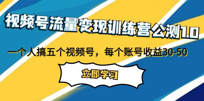 视频号流量变现训练营公测1.0：一个人搞五个视频号，每个账号收益30-50网赚项目-副业赚钱-互联网创业-独家轻创IP星泽云创