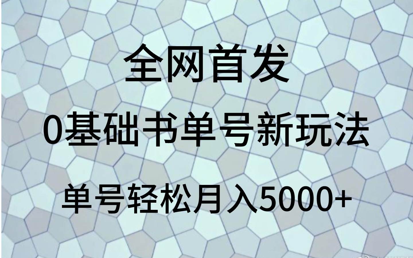 0基础书单号新玩法，操作简单，单号轻松月入5000+网赚项目-副业赚钱-互联网创业-独家轻创IP星泽云创
