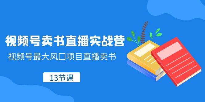 视频号卖书直播实战营，视频号最大风囗项目直播卖书（13节课）网赚项目-副业赚钱-互联网创业-独家轻创IP星泽云创