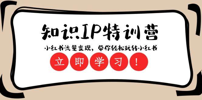 知识IP特训营 ：小红书流量变现，带你轻松玩转小红书（23节视频课）网赚项目-副业赚钱-互联网创业-独家轻创IP星泽云创