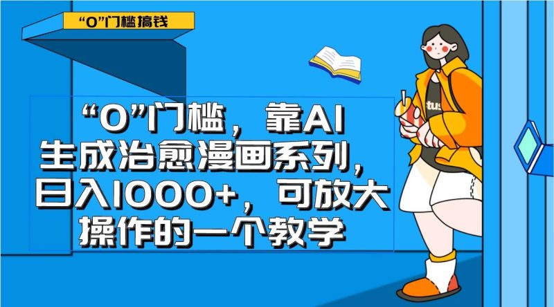0门槛，靠AI生成治愈漫画系列，日入1000+，可放大操作的一个教学网赚项目-副业赚钱-互联网创业-独家轻创IP星泽云创