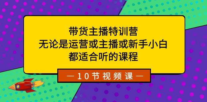 带货主播特训营：无论是运营或主播或新手小白，都适合听的课程网赚项目-副业赚钱-互联网创业-独家轻创IP星泽云创