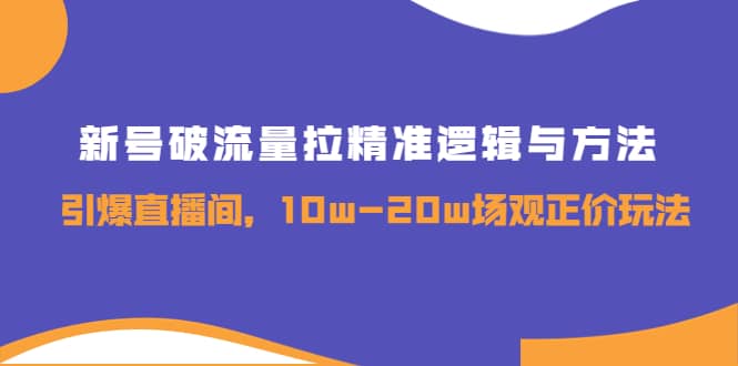 新号破流量拉精准逻辑与方法，引爆直播间，10w-20w场观正价玩法网赚项目-副业赚钱-互联网创业-独家轻创IP星泽云创