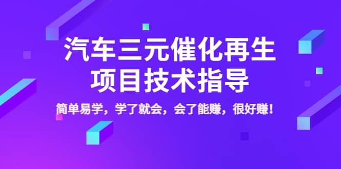 汽车三元催化再生项目技术指导，简单易学，学了就会，会了能赚，很好赚！网赚项目-副业赚钱-互联网创业-独家轻创IP星泽云创