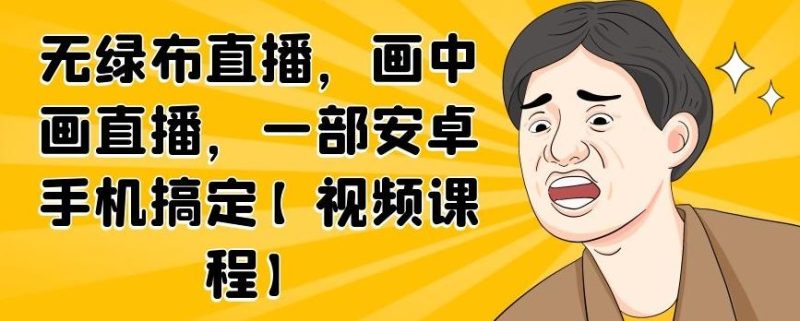 无绿布直播，画中画直播，一部安卓手机搞定【视频课程】网赚项目-副业赚钱-互联网创业-独家轻创IP星泽云创