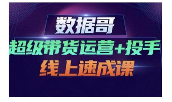 数据哥·超级带货运营+投手线上速成课，快速提升运营和熟悉学会投手技巧网赚项目-副业赚钱-互联网创业-独家轻创IP星泽云创