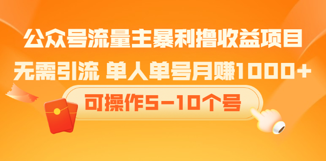 公众号流量主暴利撸收益项目，空闲时间操作网赚项目-副业赚钱-互联网创业-独家轻创IP星泽云创