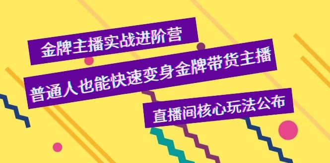 金牌主播实战进阶营，普通人也能快速变身金牌带货主播，直播间核心玩法公布网赚项目-副业赚钱-互联网创业-独家轻创IP星泽云创