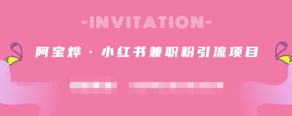 阿宝烨·小红书兼职粉引流项目，流量大，引流效果好【视频课程】网赚项目-副业赚钱-互联网创业-独家轻创IP星泽云创