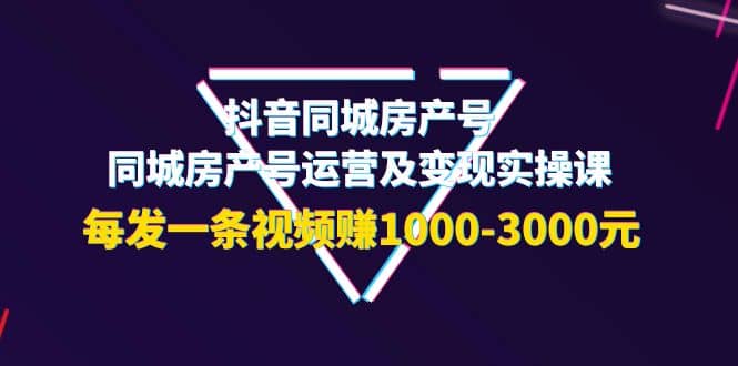 抖音同城房产号，同城房产号运营及变现实操课，每发一条视频赚1000-3000元网赚项目-副业赚钱-互联网创业-独家轻创IP星泽云创