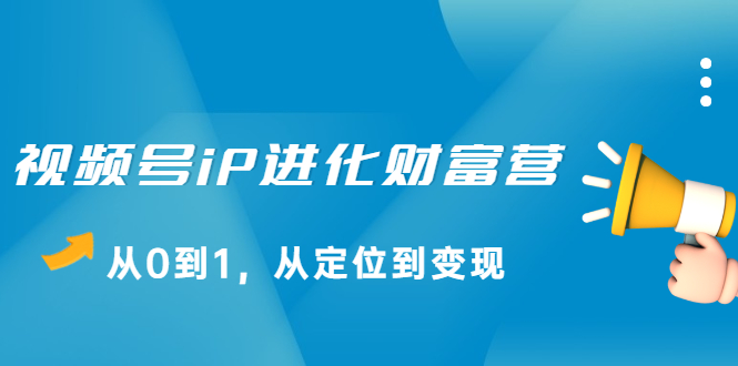 视频号iP进化财富营第1期，21天从0到1，从定位到变现网赚项目-副业赚钱-互联网创业-独家轻创IP星泽云创