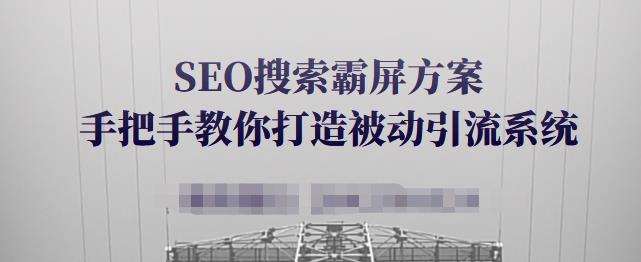 SEO搜索霸屏方案，手把手教你打造被动引流系统【视频课程】网赚项目-副业赚钱-互联网创业-独家轻创IP星泽云创
