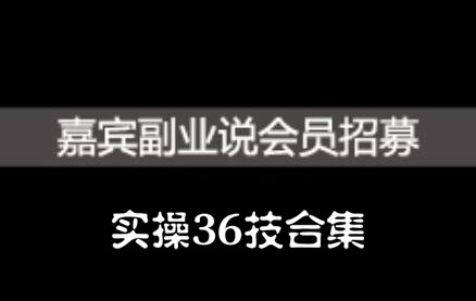 嘉宾副业说实操36技合集，价值1380元网赚项目-副业赚钱-互联网创业-独家轻创IP星泽云创