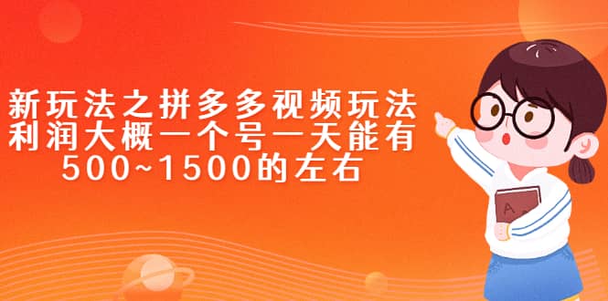 新玩法之拼多多视频玩法，利润大概一个号一天能有500~1500的左右网赚项目-副业赚钱-互联网创业-独家轻创IP星泽云创