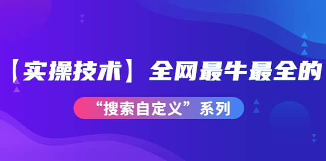 【实操技术】全网最牛最全的“搜索自定义”系列！价值698元网赚项目-副业赚钱-互联网创业-独家轻创IP星泽云创