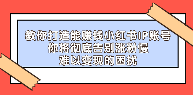 教你打造能赚钱小红书IP账号，了解透彻小红书的真正玩法网赚项目-副业赚钱-互联网创业-独家轻创IP星泽云创