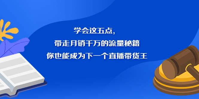 学会这五点，带走月销千万的流量秘籍，你也能成为下一个直播带货王网赚项目-副业赚钱-互联网创业-独家轻创IP星泽云创