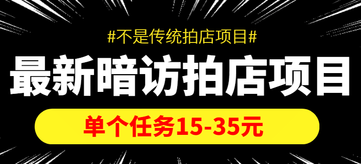 【信息差项目】最新暗访拍店项目，单个任务15-35元（不是传统拍店项目）网赚项目-副业赚钱-互联网创业-独家轻创IP星泽云创