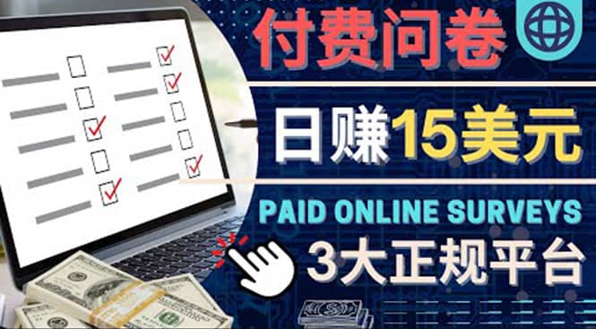 参与付费调查，利用自己的空闲时间完成问卷，适合新手的平台，日赚15美元网赚项目-副业赚钱-互联网创业-独家轻创IP星泽云创