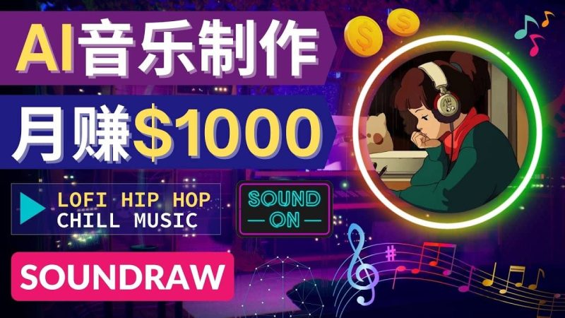 无需任何音乐基础： 使用AI软件制作Lofi Hip Hop Chill Music 月赚1000美元网赚项目-副业赚钱-互联网创业-独家轻创IP星泽云创