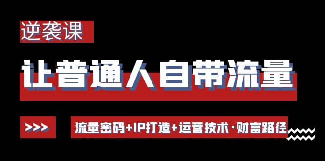 让普通人自带流量的逆袭课：流量密码+IP打造+运营技术·财富路径网赚项目-副业赚钱-互联网创业-独家轻创IP星泽云创