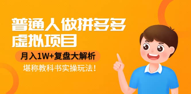 普通人做拼多多虚拟项目，复盘大解析，堪称教科书实操玩法网赚项目-副业赚钱-互联网创业-独家轻创IP星泽云创