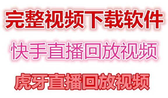 快手直播回放视频/虎牙直播回放视频完整下载(电脑软件+视频教程)网赚项目-副业赚钱-互联网创业-独家轻创IP星泽云创