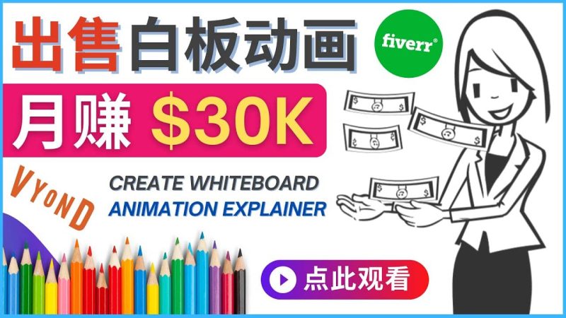 如何用最简单制作白板动画（WhiteBoard Animation）月赚3万美元网赚项目-副业赚钱-互联网创业-独家轻创IP星泽云创
