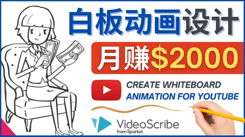创建白板动画（WhiteBoard Animation）YouTube频道，月赚2000美元网赚项目-副业赚钱-互联网创业-独家轻创IP星泽云创