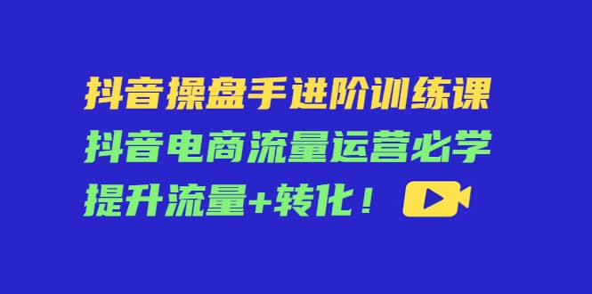 抖音操盘手进阶训练课：抖音电商流量运营必学，提升流量+转化网赚项目-副业赚钱-互联网创业-独家轻创IP星泽云创