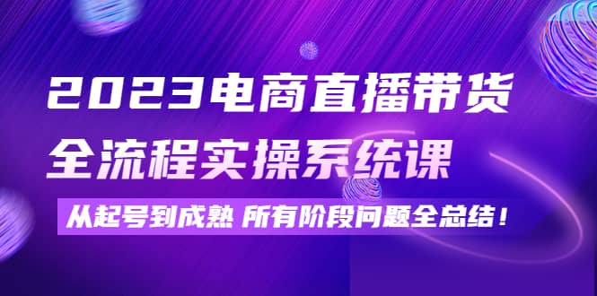 2023电商直播带货全流程实操系统课：从起号到成熟所有阶段问题全总结网赚项目-副业赚钱-互联网创业-独家轻创IP星泽云创