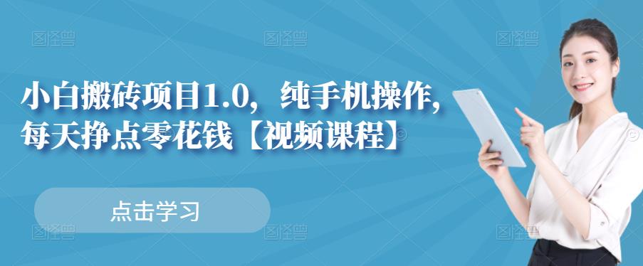 小白搬砖项目1.0，纯手机操作，每天兼职挣点零花钱网赚项目-副业赚钱-互联网创业-独家轻创IP星泽云创