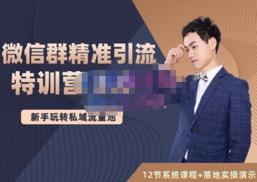 陆明明·微信群精准引流特训营3.0，借助微信群进行引流操作，打造私域流量池网赚项目-副业赚钱-互联网创业-独家轻创IP星泽云创