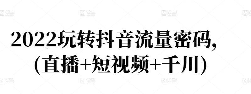 2022玩转抖音流量密码，(直播+短视频+千川)网赚项目-副业赚钱-互联网创业-独家轻创IP星泽云创