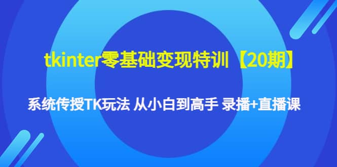 tkinter零基础变现特训【20期】系统传授TK玩法 从小白到高手 录播+直播课网赚项目-副业赚钱-互联网创业-独家轻创IP星泽云创