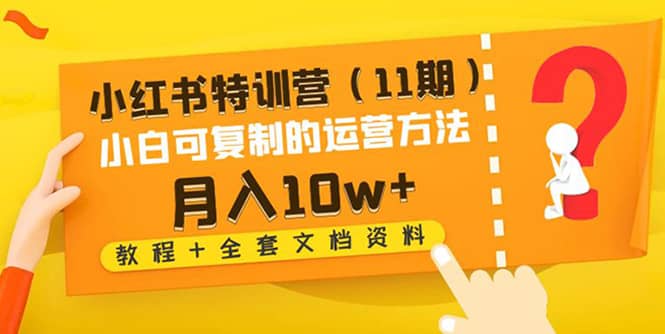 小红书特训营（11期）小白可复制的运营方法（教程+全套文档资料)网赚项目-副业赚钱-互联网创业-独家轻创IP星泽云创