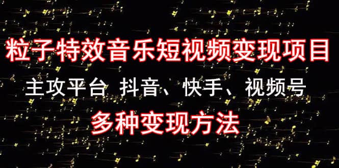 《粒子特效音乐短视频变现项目》主攻平台 抖音、快手、视频号 多种变现方法网赚项目-副业赚钱-互联网创业-独家轻创IP星泽云创