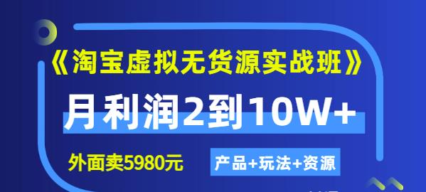 《淘宝虚拟无货源实战班》线上第四期：月利润2到10W+（产品+玩法+资源)网赚项目-副业赚钱-互联网创业-独家轻创IP星泽云创