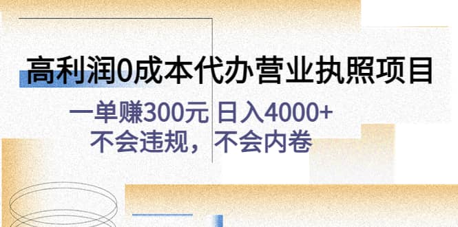 高利润0成本代办营业执照项目：不会违规，不会内卷网赚项目-副业赚钱-互联网创业-独家轻创IP星泽云创