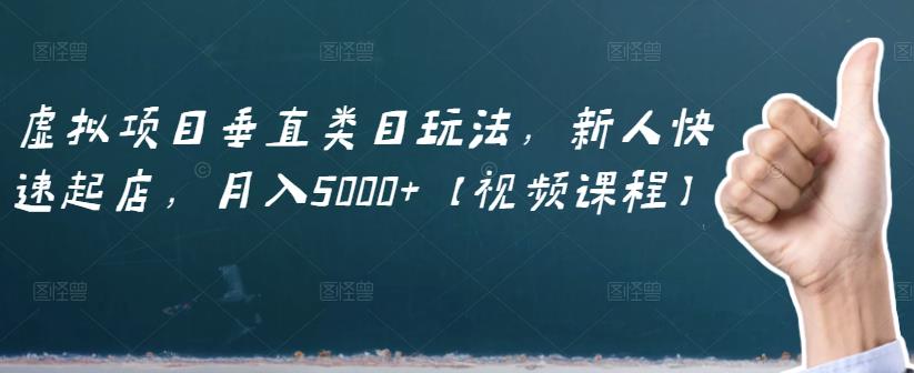 虚拟项目垂直类目玩法，新人快速起店，月入5000+【视频课程】网赚项目-副业赚钱-互联网创业-独家轻创IP星泽云创