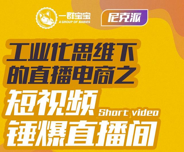 尼克派·工业化思维下的直播电商之短视频锤爆直播间，听话照做执行爆单网赚项目-副业赚钱-互联网创业-独家轻创IP星泽云创