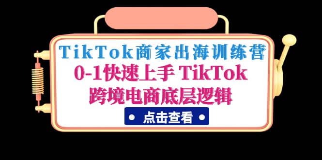 TikTok商家出海训练营：0-1快速上手 TikTok跨境电商底层逻辑(无水印)网赚项目-副业赚钱-互联网创业-独家轻创IP星泽云创