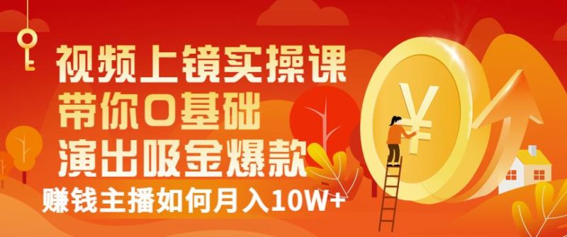 视频上镜实操课:带你0基础演出吸金爆款,赚钱主播如何月入10W+网赚项目-副业赚钱-互联网创业-独家轻创IP星泽云创
